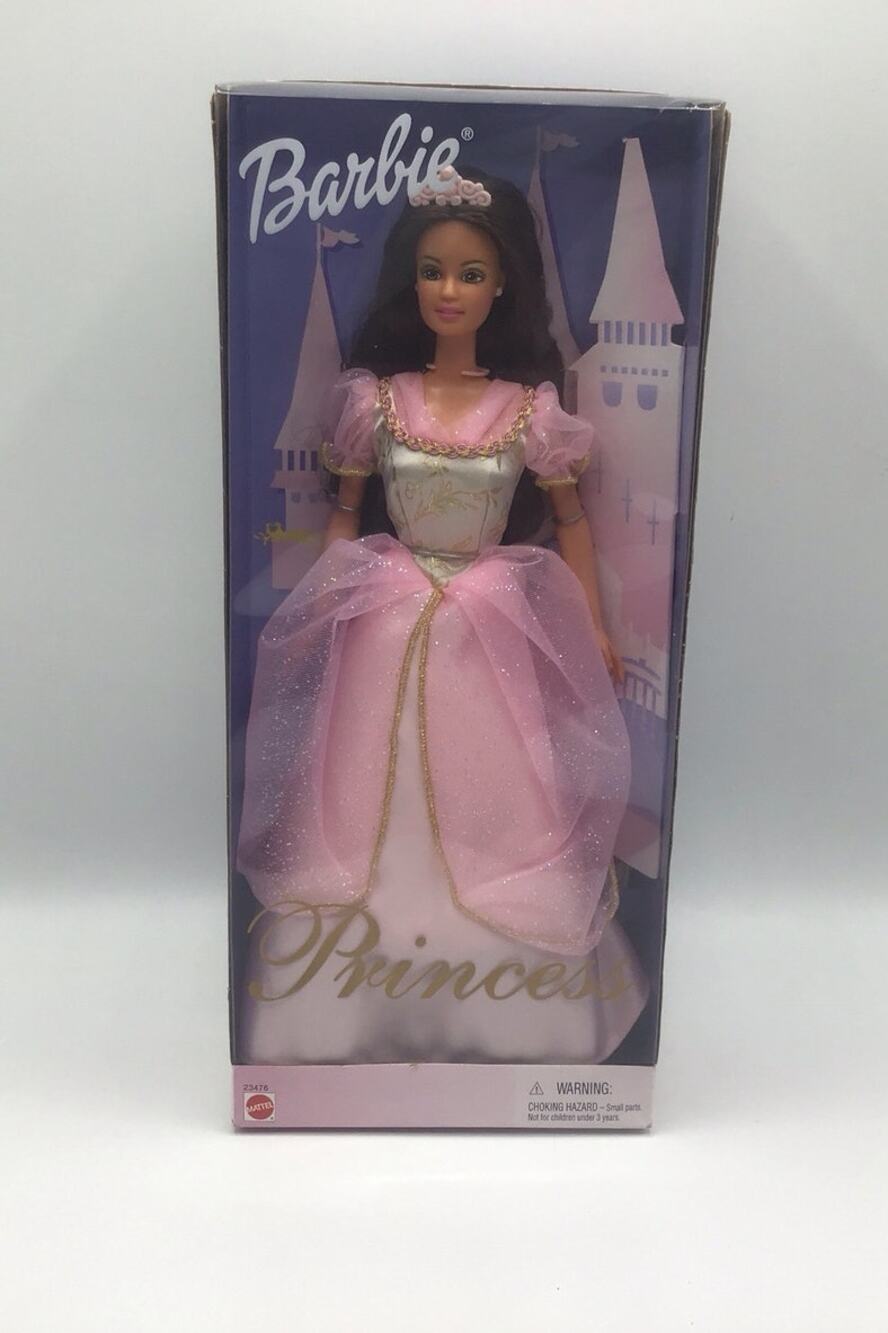 Vintage 1999 Princess Barbie Doll Mattel 23476 NIB Pink Gown Brunette Castle Box